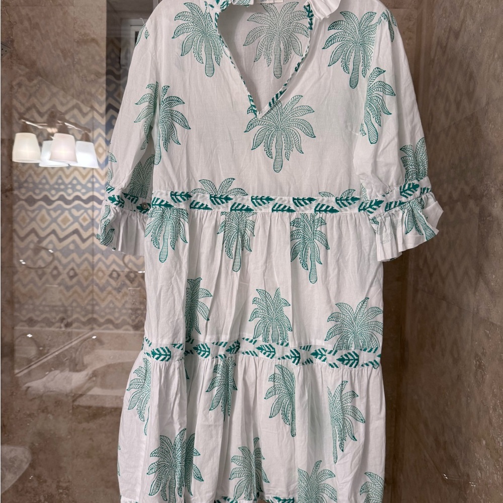 Tropical Palm Print Dress - Be Boho